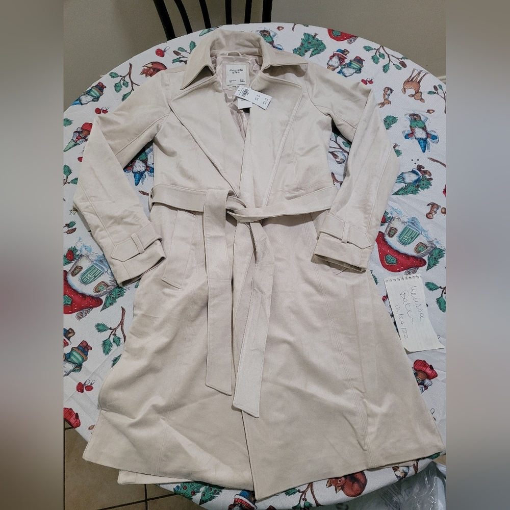 Abercrombie vegan suede trench coat